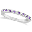 Amethyst & Diamond Wedding Ring Band Palladium 0.29ct