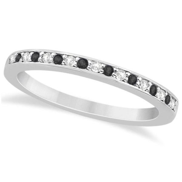 Black & White Diamond Wedding Band Palladium 0.29ct