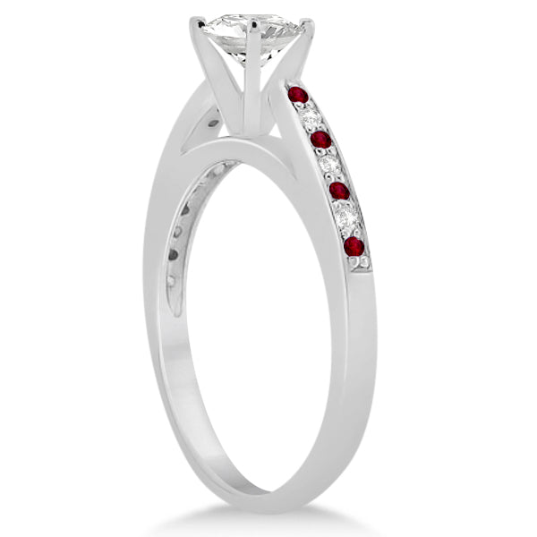 Garnet & Diamond Engagement Ring Palladium 0.26ct