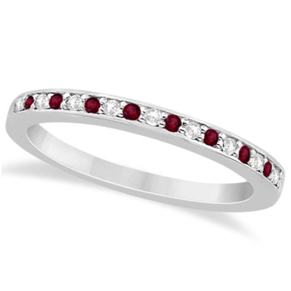 Garnet & Diamond Engagement Ring Set Palladium (0.55ct)