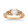 Butterfly Diamond Engagement Ring Setting 14k Rose Gold (0.20ct)