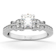 Butterfly Diamond Engagement Ring Setting 14k White Gold (0.20ct)