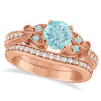 Preset Butterfly Aquamarine & Diamond Bridal Set 18K Rose Gold (2.05ct)