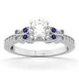 Butterfly Diamond & Sapphire Engagement Ring 18k White Gold (0.20ct)