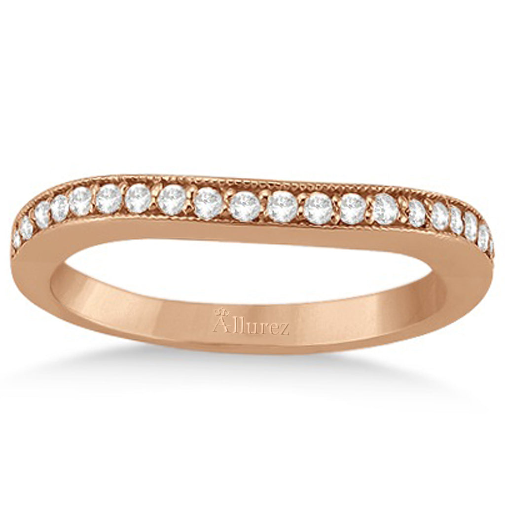 Butterfly Diamond & Blue Sapphire Bridal Set 18k Rose Gold (0.42ct)