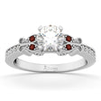 Butterfly Diamond & Garnet Engagement Ring 18k White Gold (0.20ct)