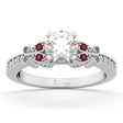 Butterfly Diamond & Ruby Engagement Ring 18k White Gold (0.20ct)