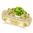 Butterfly Genuine Peridot & Diamond Bridal Set 18K Yellow Gold 1.33ctw