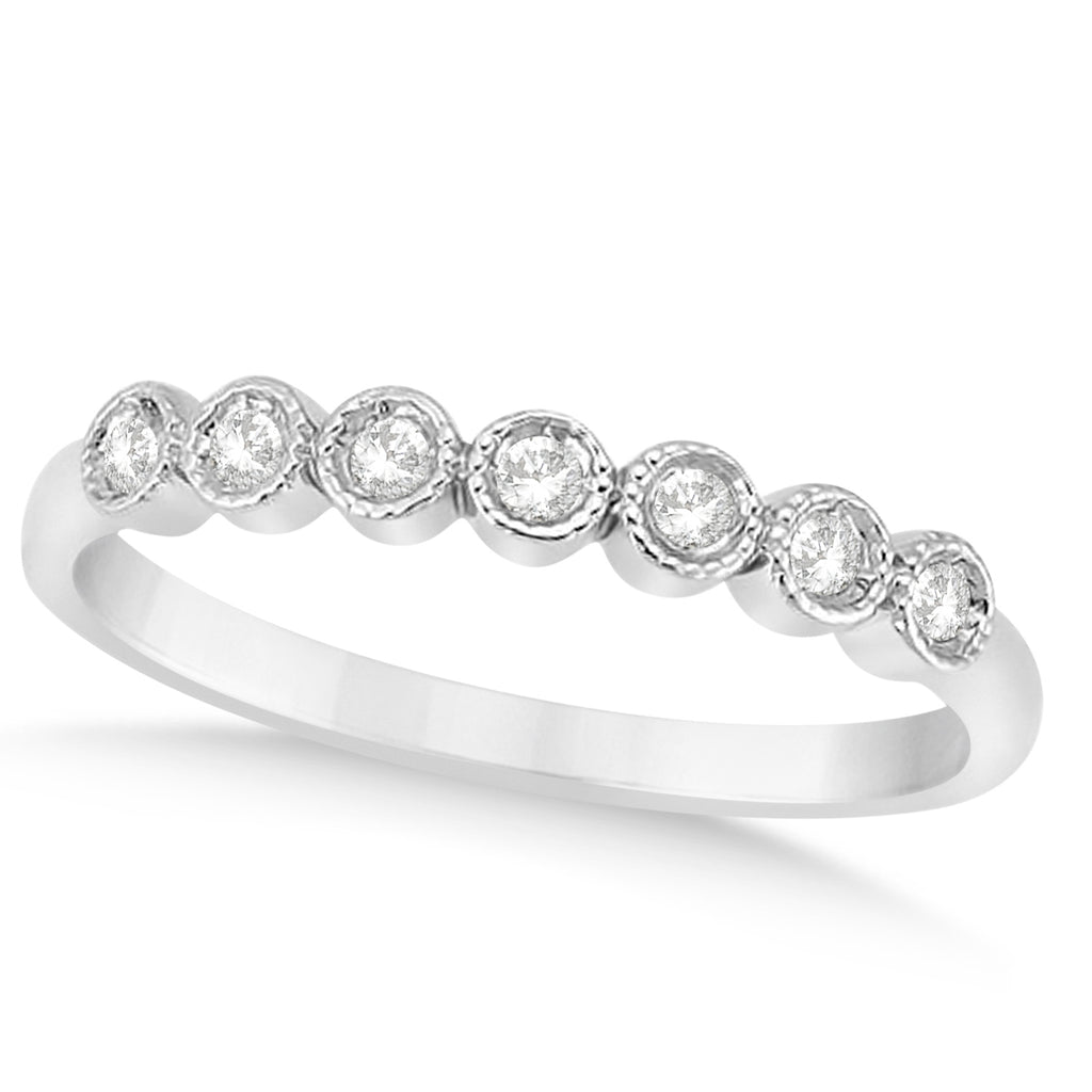Diamond Bezel Set Bridal Set Setting 14k White Gold (0.19ct)