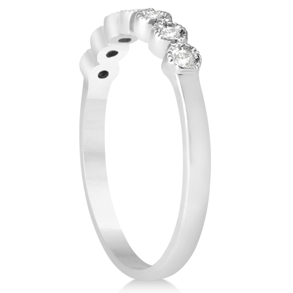 Diamond Bezel Set Wedding Band Platinum 0.10ct