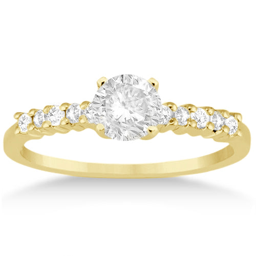 Petite Diamond Engagement Ring Setting 14k Yellow Gold (0.15ct)