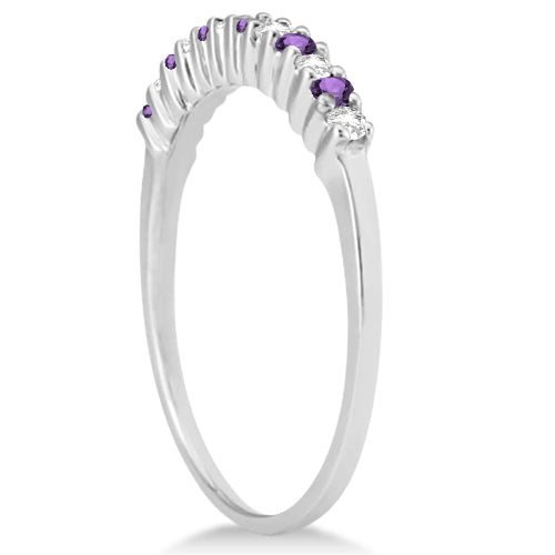 Petite Diamond & Amethyst Wedding Band Platinum (0.20ct)