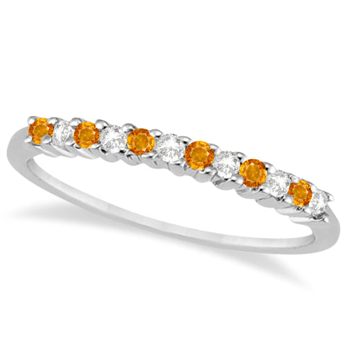 Petite Diamond & Citrine Bridal Set 14k White Gold (0.35ct)