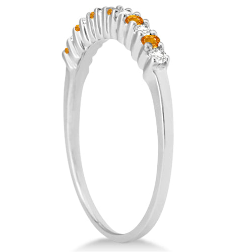 Petite Diamond & Citrine Bridal Set 14k White Gold (0.35ct)