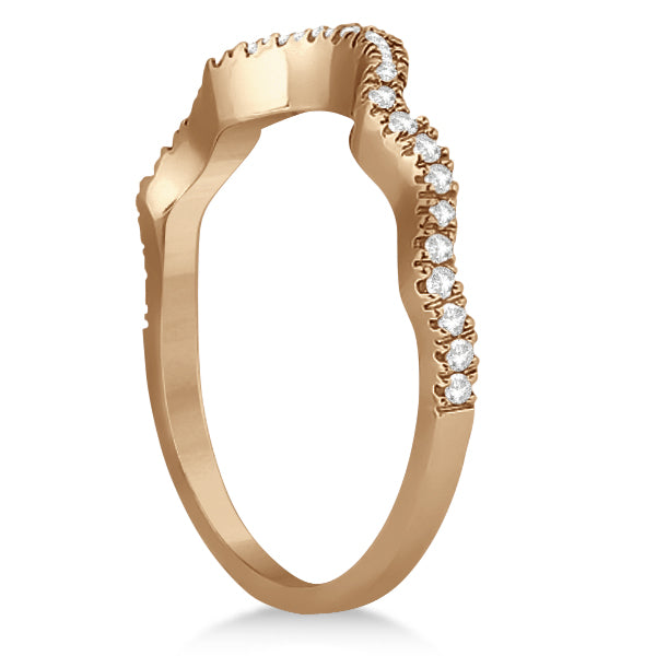 Diamond Infinity Halo Engagement Ring & Band Set 14K Rose Gold (0.60ct)