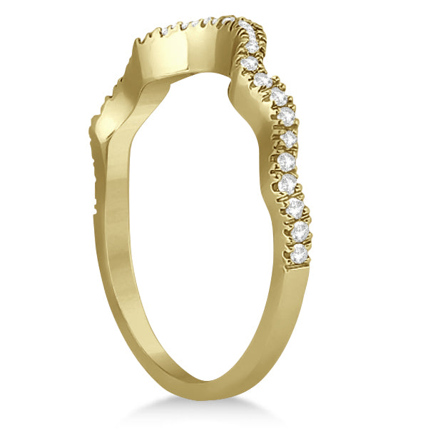 Diamond Infinity Halo Engagement Ring & Band Set 14K Yellow Gold (0.60ct)