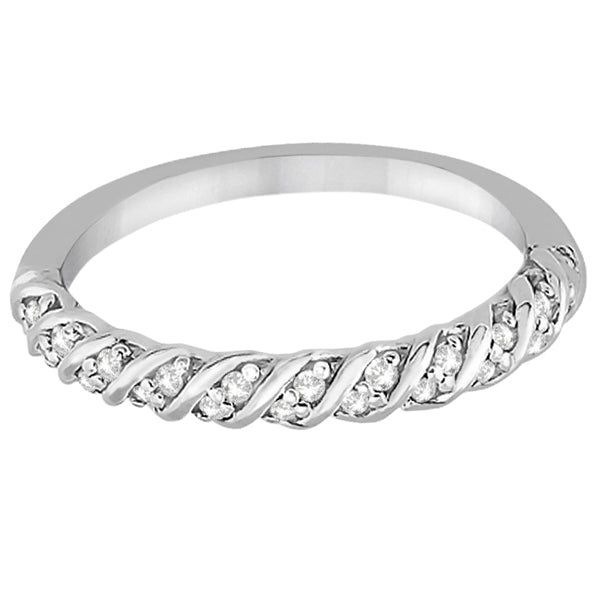 Diamond Rope Wedding Band in 14k White Gold (0.17ct)