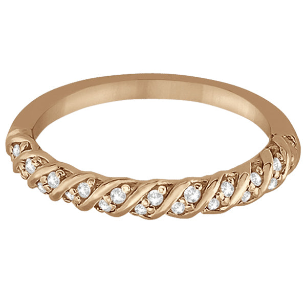 Diamond Rope Wedding Band in 18k Rose Gold (0.17ct)