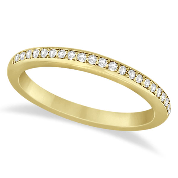 Half-Eternity Diamond Pave Wedding Band 14k Yellow Gold (0.18ct)