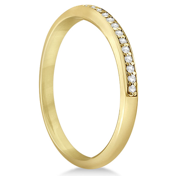 Half-Eternity Diamond Pave Wedding Band 14k Yellow Gold (0.18ct)
