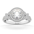 Halo Diamond Butterfly Engagement Ring 14k White Gold (0.33ct)