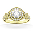 Halo Diamond Butterfly Engagement Ring 14k Yellow Gold (0.33ct)