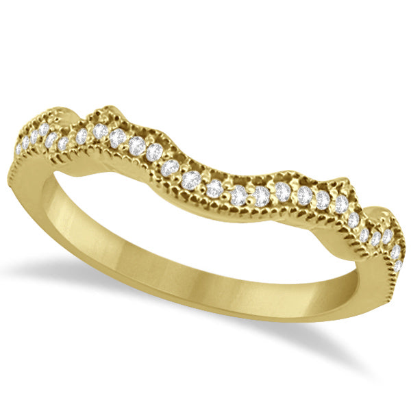 Butterfly Diamond Engagement Ring & Wedding Band 14k Yellow Gold (0.58ct)