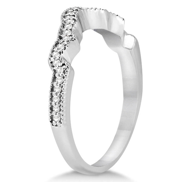 Butterfly Diamond & Pink Sapphire Engagement Set 18k White Gold (0.50ct)