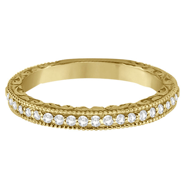Milgrain & Filigree Diamond Wedding Band 14kt Yellow Gold (0.20ct.)