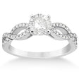 Diamond Twist Infinity Engagement Ring Setting 14K White Gold (0.40ct)