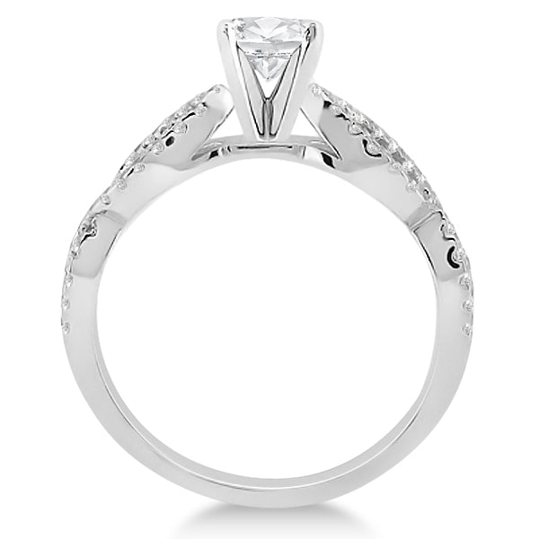 Diamond Twist Infinity Engagement Ring Setting 14K White Gold (0.40ct)