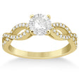 Diamond Twist Infinity Engagement Ring Setting 18k Yellow Gold (0.40ct)