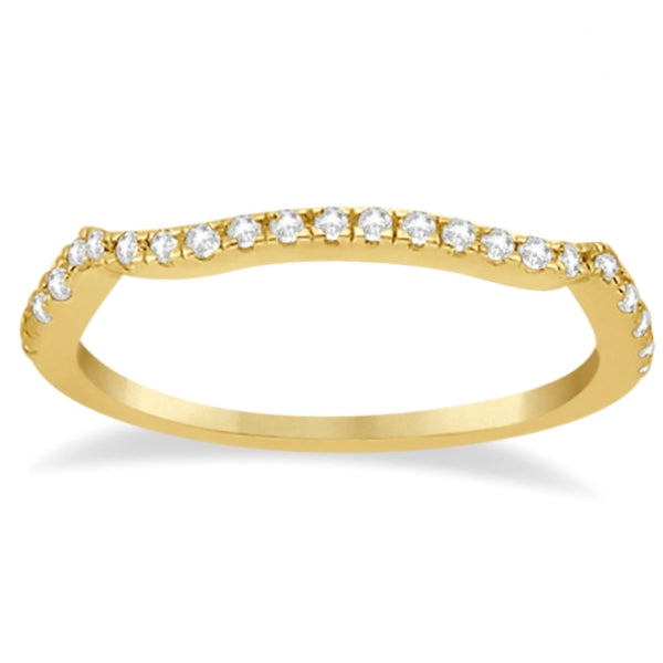 Infinity Twist Diamond Ring with Band Setting 14K Yellow Gold (0.60ct)