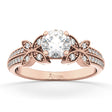 Butterfly Milgrain Diamond Engagement Ring 14K Rose Gold (0.25ct)