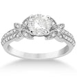 Butterfly Milgrain Diamond Engagement Ring Platinum (0.25ct)