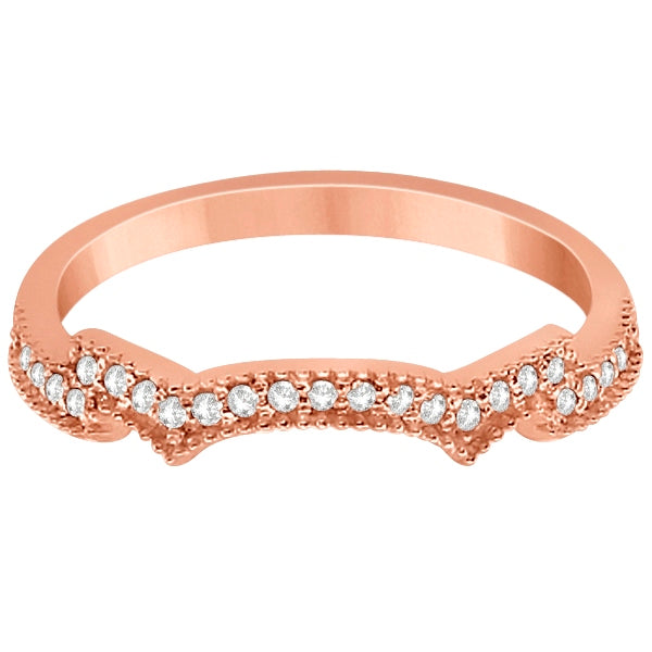 Milgrain Semi-Eternity Diamond Band Setting 14K Rose Gold (0.15ct)