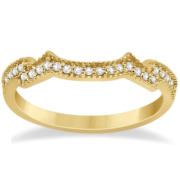 Milgrain Semi-Eternity Diamond Band Setting 14K Yellow Gold (0.15ct)