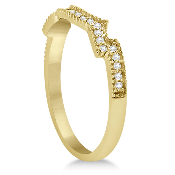 Milgrain Semi-Eternity Diamond Band Setting 18k Yellow Gold (0.15ct)