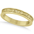 Hand-Carved Eternity Flower Design Wedding Band in 18k Yellow Gold