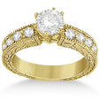 0.70ct Vintage Style Diamond Engagement Ring Setting 14k Yellow Gold
