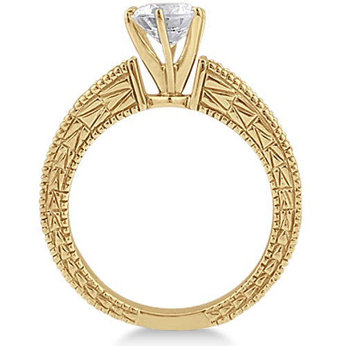 Vintage Heirloom Round Diamond Engagement Ring 18k Yellow Gold (2.50ct)