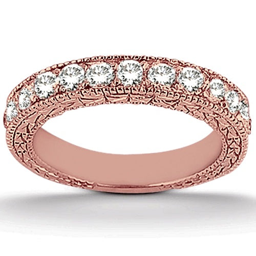 Antique Diamond Engagement Ring & Wedding Band 14k Rose Gold (1.70ct)