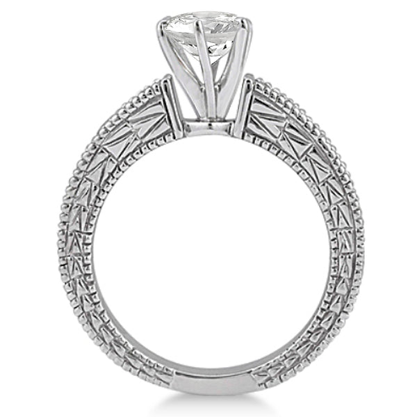 Cushion-Cut Vintage Style Diamond Bridal Set 14k White Gold (2.41ct)