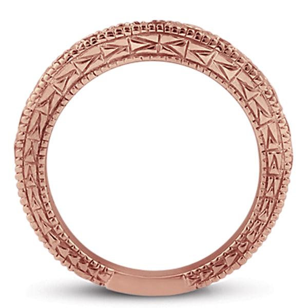 Antique Style Pave Set Wedding Ring Band 14k Rose Gold (1.00ct)