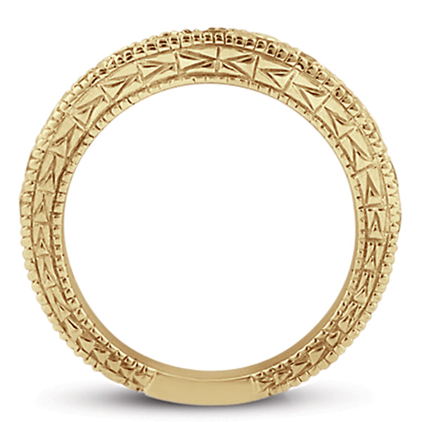 Antique Style Pave Set Wedding Ring Band 14k Yellow Gold (1.00ct)