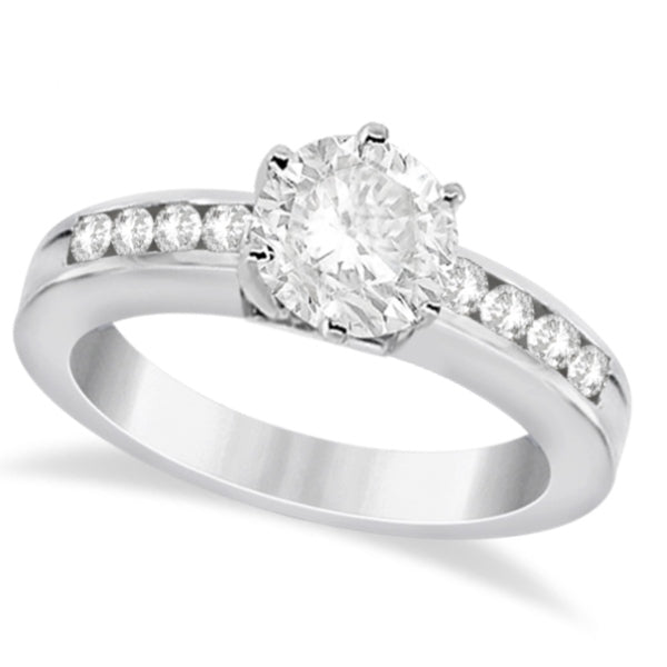 Classic Channel Set Diamond Engagement Ring 18K White Gold (0.30ct)