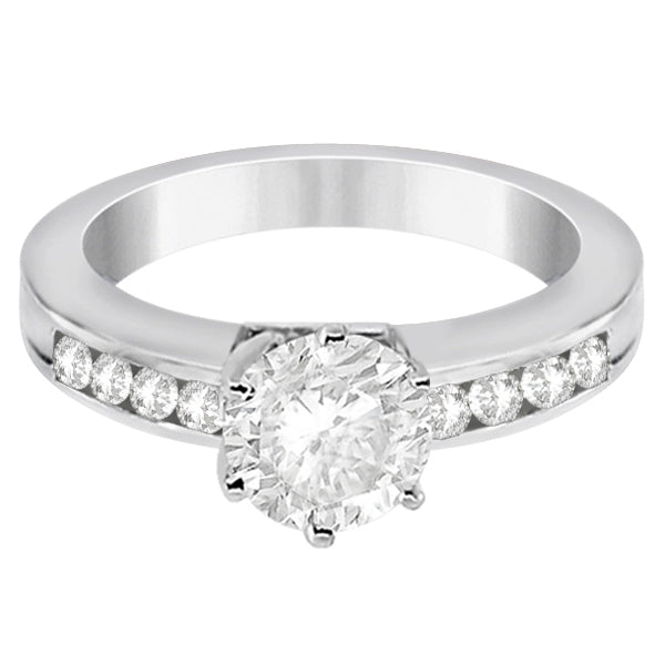 Classic Channel Set Diamond Bridal Ring Set 14K White Gold (0.72ct)