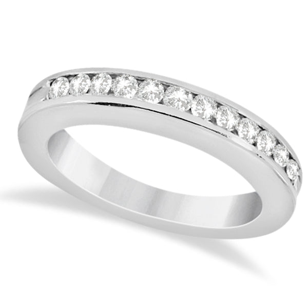 Classic Channel Set Diamond Bridal Ring Set 14K White Gold (0.72ct)