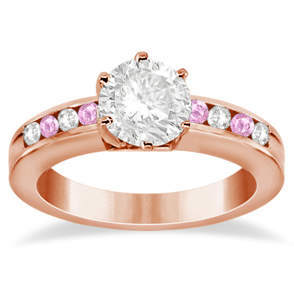 Semi-Eternity Pink Sapphire Gem Bridal Set 18K Rose Gold (0.96ct)