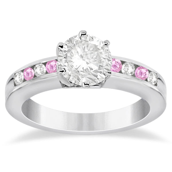 Semi-Eternity Pink Sapphire Gem Bridal Set 18K White Gold (0.96ct)
